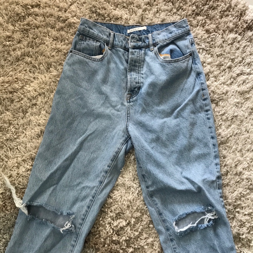 High waisted, light wash, pacsun jeans
